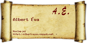 Albert Éva névjegykártya